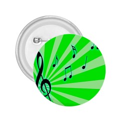 Music Notes Light Line Green 2 25  Buttons