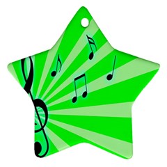 Music Notes Light Line Green Ornament (star)