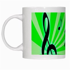 Music Notes Light Line Green White Mugs by Mariart