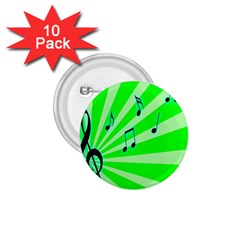 Music Notes Light Line Green 1 75  Buttons (10 Pack) by Mariart