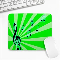 Music Notes Light Line Green Large Mousepads by Mariart