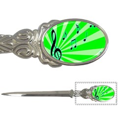 Music Notes Light Line Green Letter Openers