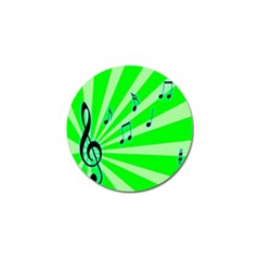 Music Notes Light Line Green Golf Ball Marker by Mariart