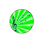 Music Notes Light Line Green Hat Clip Ball Marker (10 pack) Front