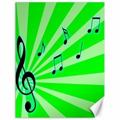 Music Notes Light Line Green Canvas 12  X 16   by Mariart