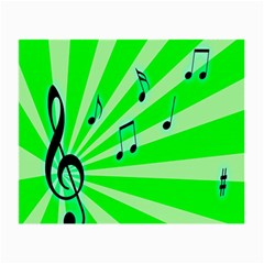 Music Notes Light Line Green Small Glasses Cloth (2-side) by Mariart