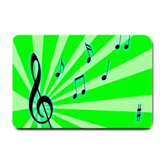 Music Notes Light Line Green Small Doormat  by Mariart