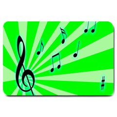 Music Notes Light Line Green Large Doormat  by Mariart