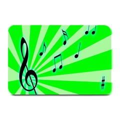 Music Notes Light Line Green Plate Mats by Mariart