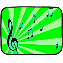 Music Notes Light Line Green Fleece Blanket (mini)