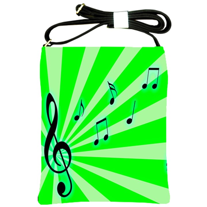 Music Notes Light Line Green Shoulder Sling Bags