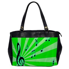 Music Notes Light Line Green Office Handbags by Mariart