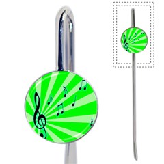 Music Notes Light Line Green Book Mark by Mariart