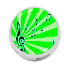 Music Notes Light Line Green 4-port Usb Hub (two Sides)  by Mariart