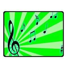 Music Notes Light Line Green Fleece Blanket (small)