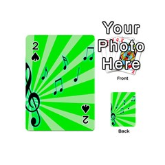 Music Notes Light Line Green Playing Cards 54 (mini)  by Mariart