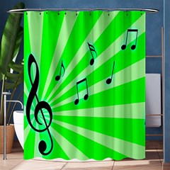 Music Notes Light Line Green Shower Curtain 60  X 72  (medium) 