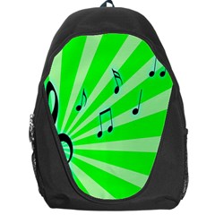 Music Notes Light Line Green Backpack Bag