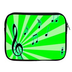 Music Notes Light Line Green Apple Ipad 2/3/4 Zipper Cases by Mariart