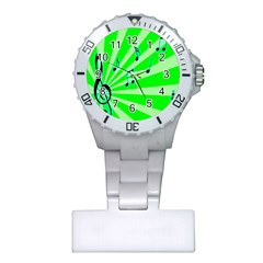 Music Notes Light Line Green Plastic Nurses Watch by Mariart