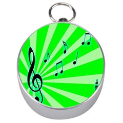 Music Notes Light Line Green Silver Compasses by Mariart