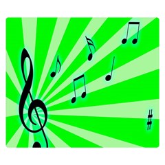 Music Notes Light Line Green Double Sided Flano Blanket (small)  by Mariart