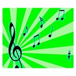 Music Notes Light Line Green Double Sided Flano Blanket (Small)  50 x40  Blanket Back