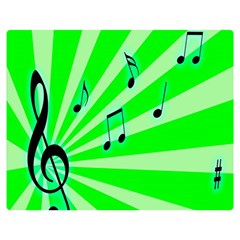 Music Notes Light Line Green Double Sided Flano Blanket (medium)  by Mariart