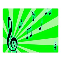 Music Notes Light Line Green Double Sided Flano Blanket (large) 