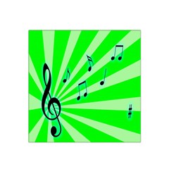 Music Notes Light Line Green Satin Bandana Scarf