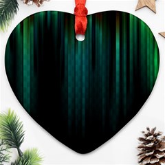 Lines Light Shadow Vertical Aurora Ornament (heart)