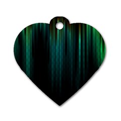 Lines Light Shadow Vertical Aurora Dog Tag Heart (two Sides)