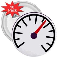 Maker Measurer Hours Time Speedometer 3  Buttons (10 Pack)  by Mariart