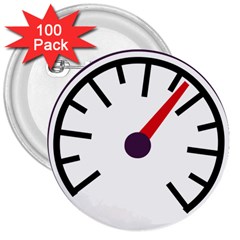 Maker Measurer Hours Time Speedometer 3  Buttons (100 Pack) 