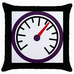 Maker Measurer Hours Time Speedometer Throw Pillow Case (black) by Mariart