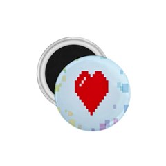 Red Heart Love Plaid Red Blue 1 75  Magnets by Mariart