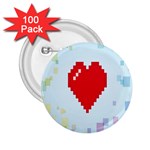 Red Heart Love Plaid Red Blue 2.25  Buttons (100 pack)  Front