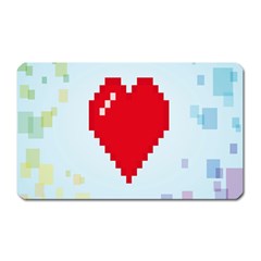 Red Heart Love Plaid Red Blue Magnet (rectangular)