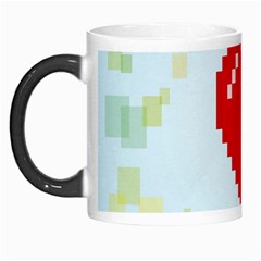 Red Heart Love Plaid Red Blue Morph Mugs