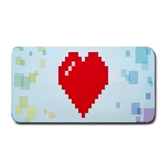 Red Heart Love Plaid Red Blue Medium Bar Mats by Mariart