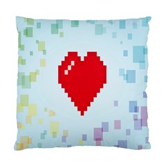 Red Heart Love Plaid Red Blue Standard Cushion Case (two Sides) by Mariart