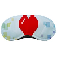 Red Heart Love Plaid Red Blue Sleeping Masks by Mariart