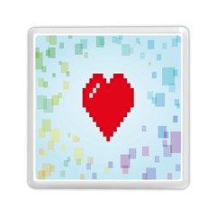 Red Heart Love Plaid Red Blue Memory Card Reader (square) 