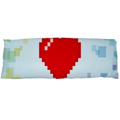 Red Heart Love Plaid Red Blue Body Pillow Case (dakimakura)