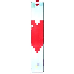 Red Heart Love Plaid Red Blue Large Book Marks by Mariart