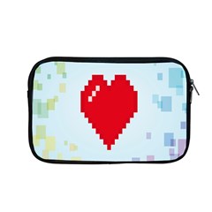 Red Heart Love Plaid Red Blue Apple Macbook Pro 13  Zipper Case by Mariart