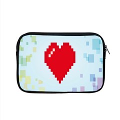 Red Heart Love Plaid Red Blue Apple Macbook Pro 15  Zipper Case