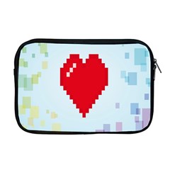 Red Heart Love Plaid Red Blue Apple Macbook Pro 17  Zipper Case by Mariart