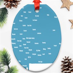 Peta Anggota City Blue Eropa Ornament (oval)