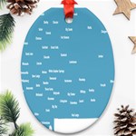 Peta Anggota City Blue Eropa Ornament (Oval) Front